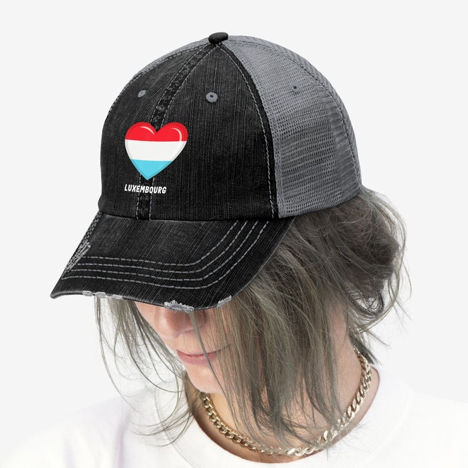 Luxembourg Flag Trucker Hats