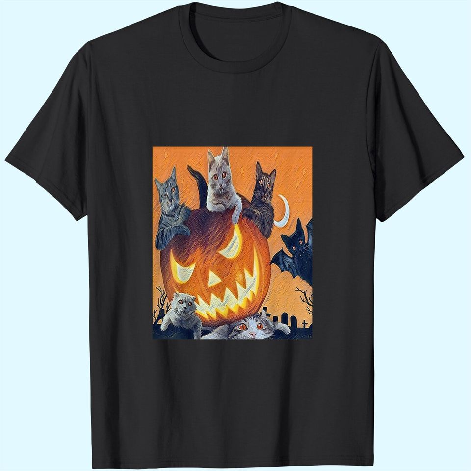 Mens Cat Halloween T-Shirt