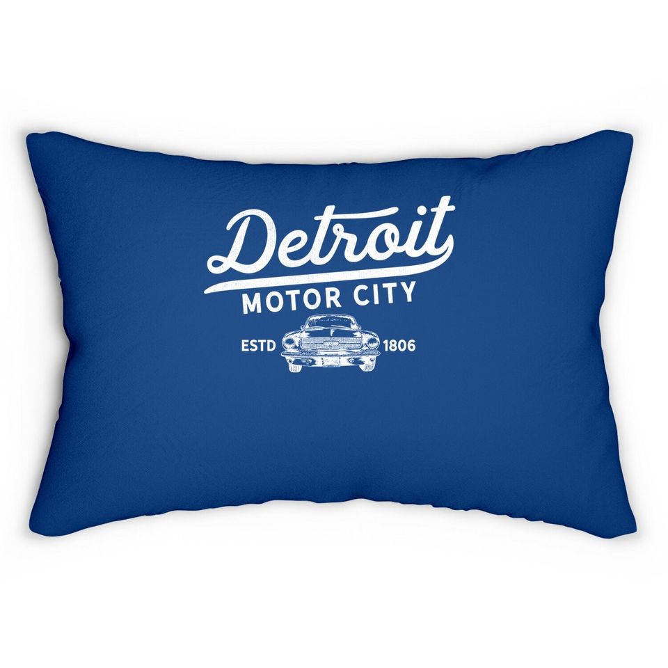 Motor City Muscle Car Detroit Novelty Vintage 1806 Throwback Lumbar Pillow