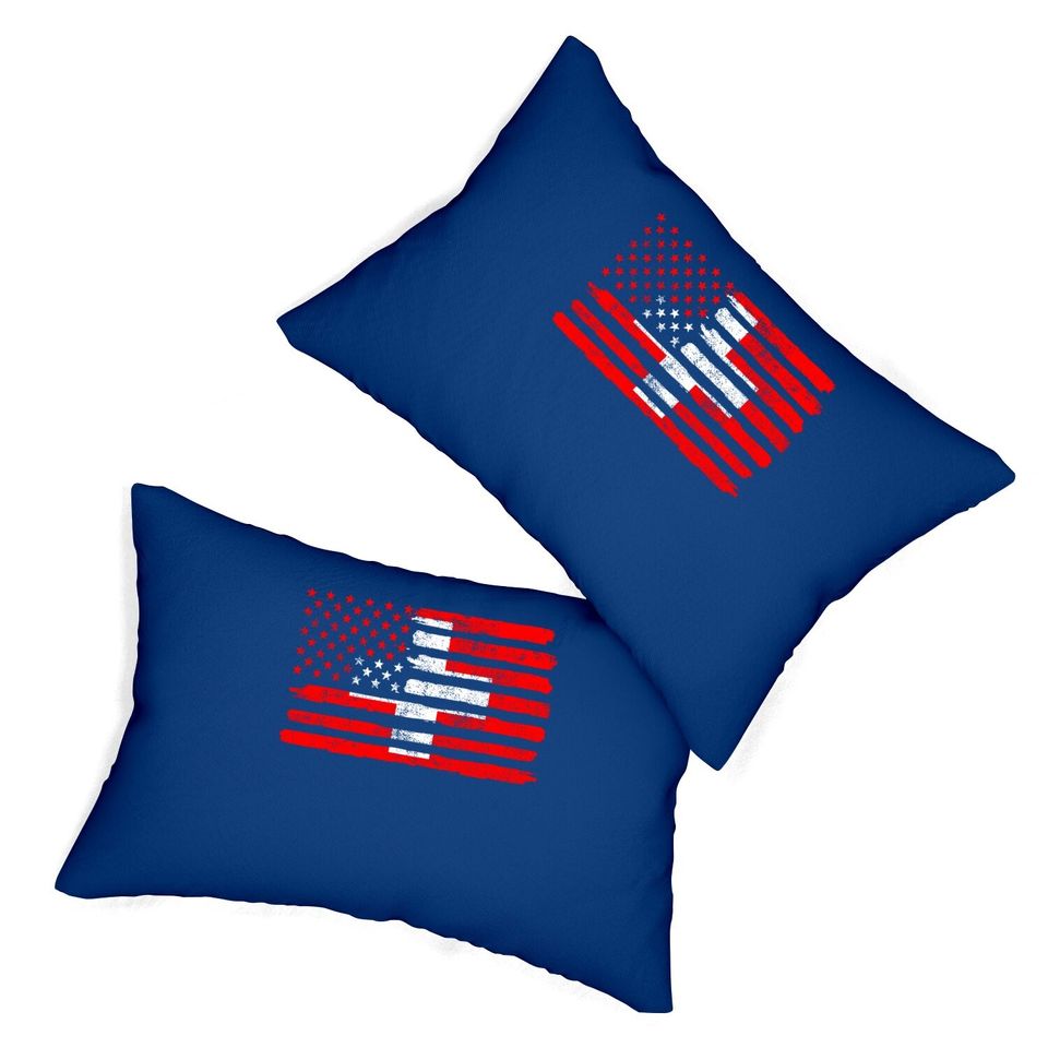 Usa Switzerland Flag American Swiss Lumbar Pillow