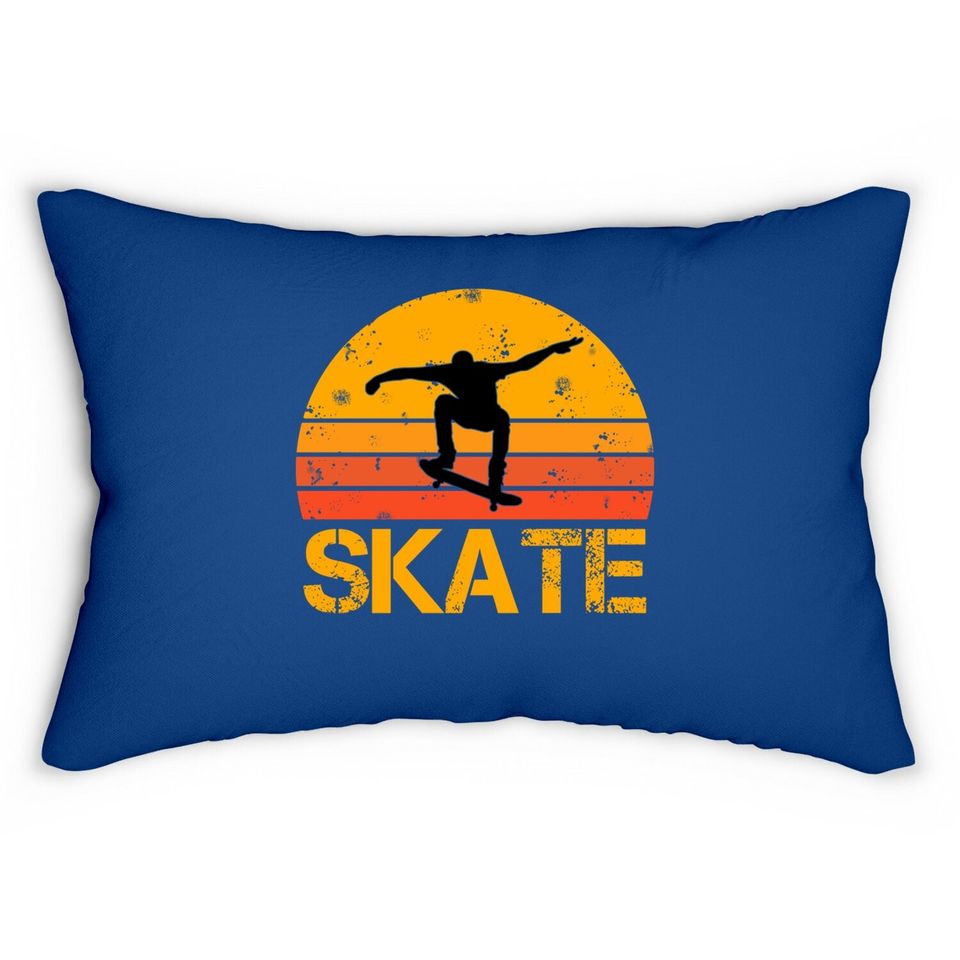 Skateboarder Retro Vintage Skateboarding Lumbar Pillow