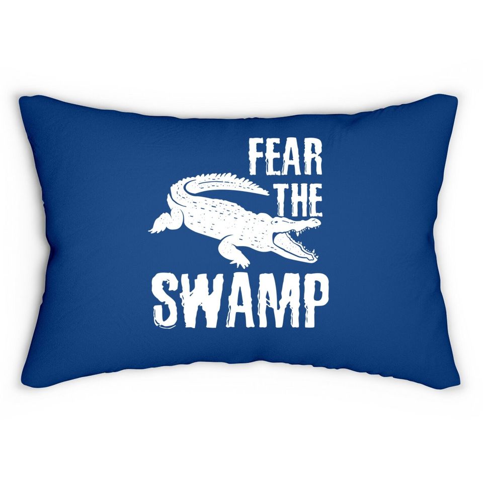 Cool Fear The Swamps Crocodile Lover Swamp Lovers Gift Lumbar Pillow