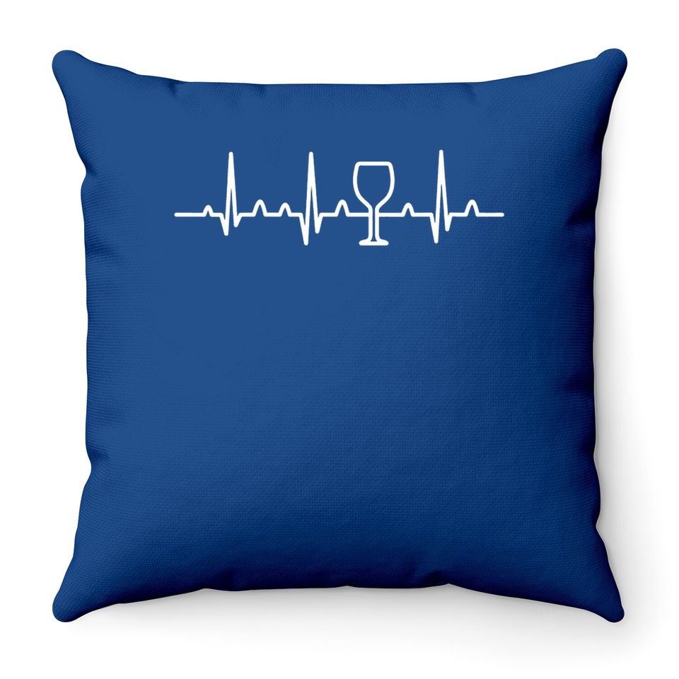 Wine Heartbeat Pulse Throw Pillow
