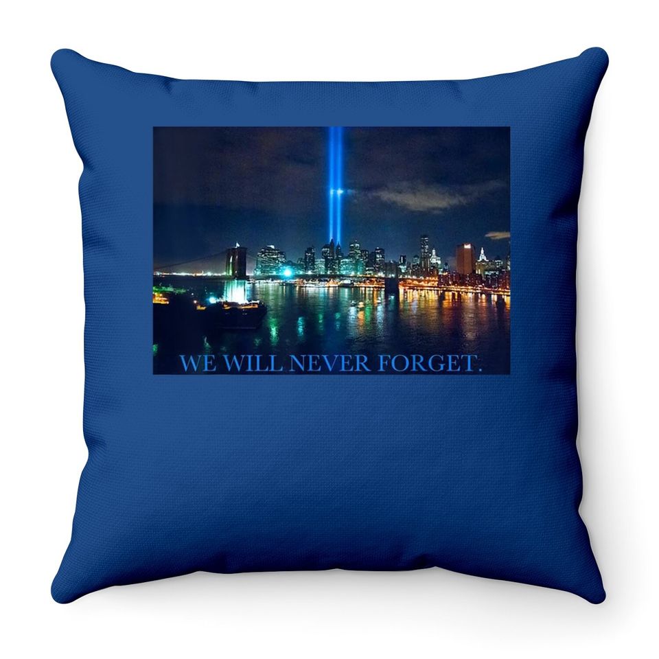 September 11 Lights Over Manhattan One World Trade Center Throw Pillow