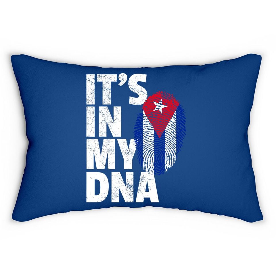 It's In My Dna Cuba Flag Cuban Pride Gift Retro Lumbar Pillow