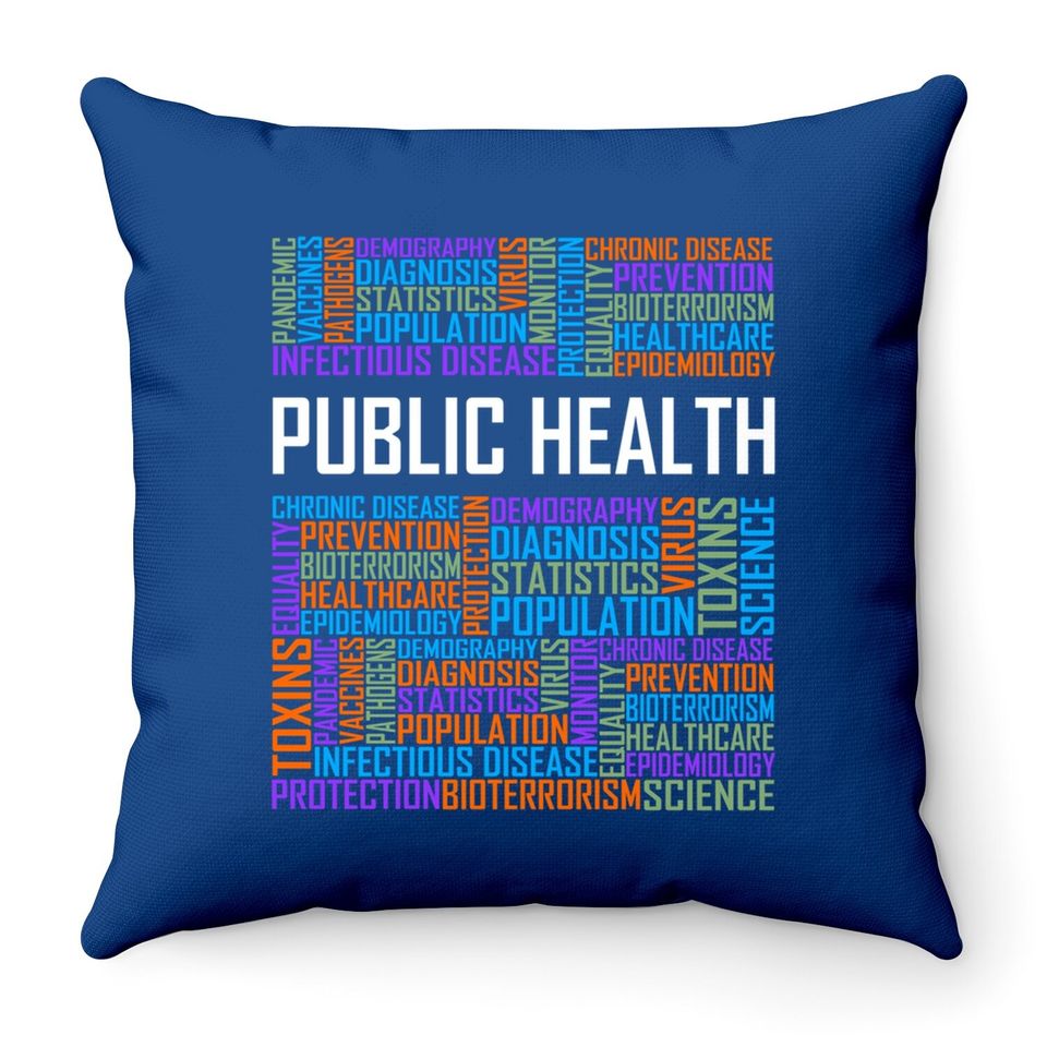 Public Health Words Gift Healthcare Worker Epidemiologist Throw Pillow