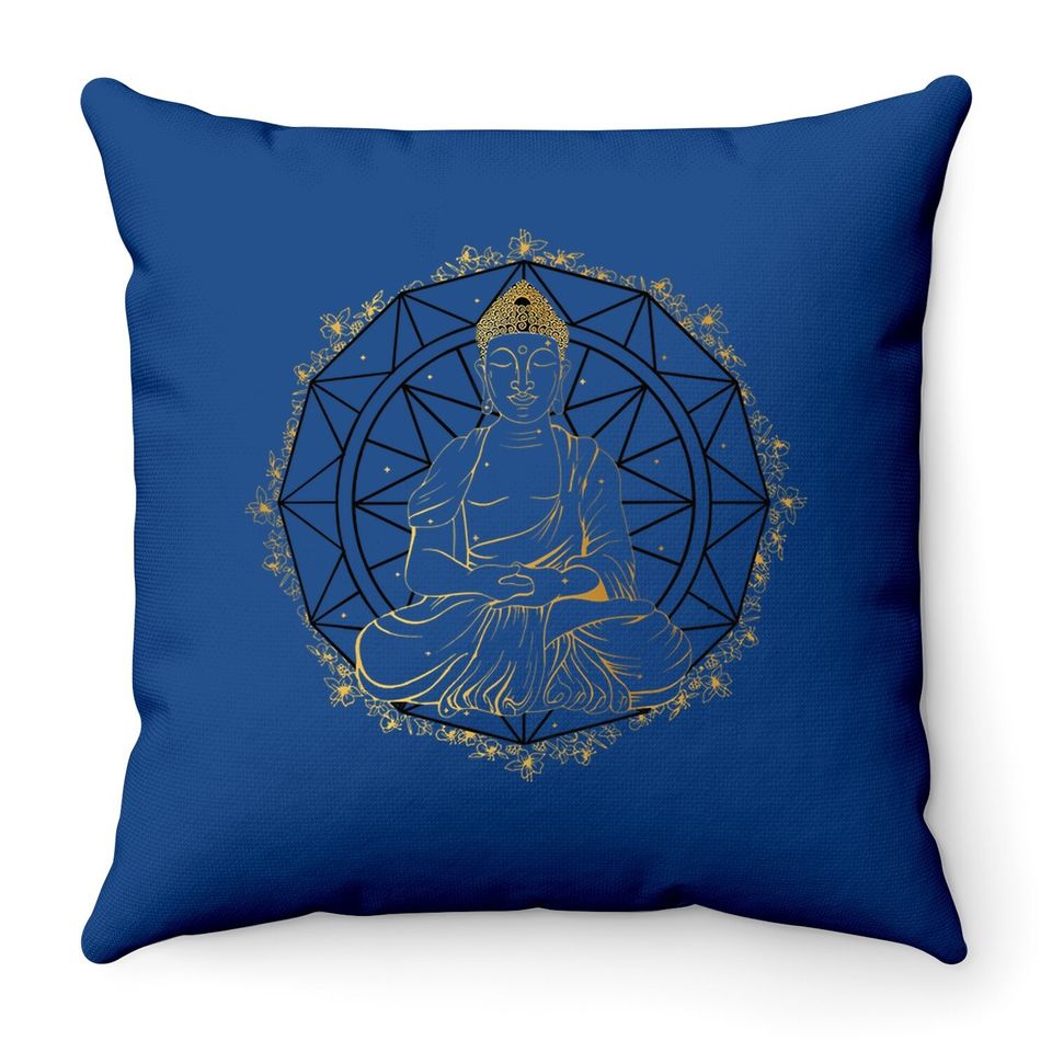 Buddha Statue Buddhist Buddhism Zen Yoga Meditation Guatama Throw Pillow