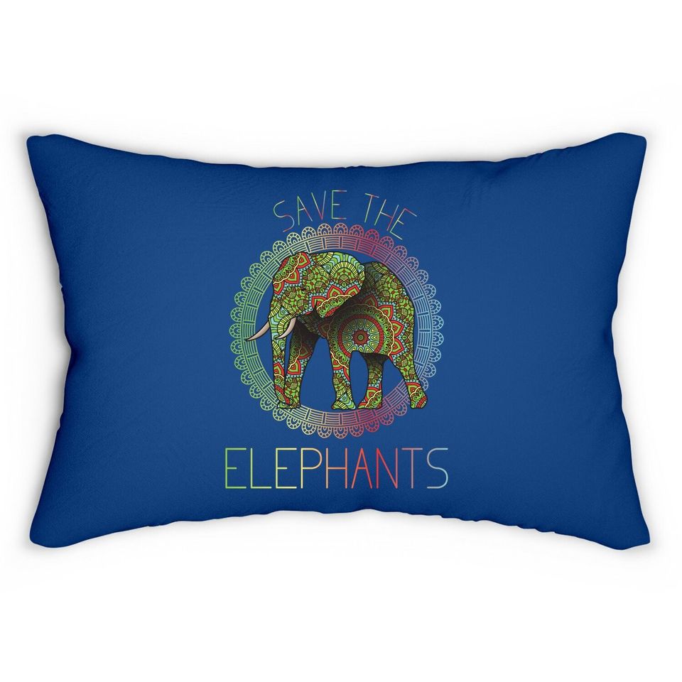 Save The Elephants Animal Right Activist Lumbar Pillow