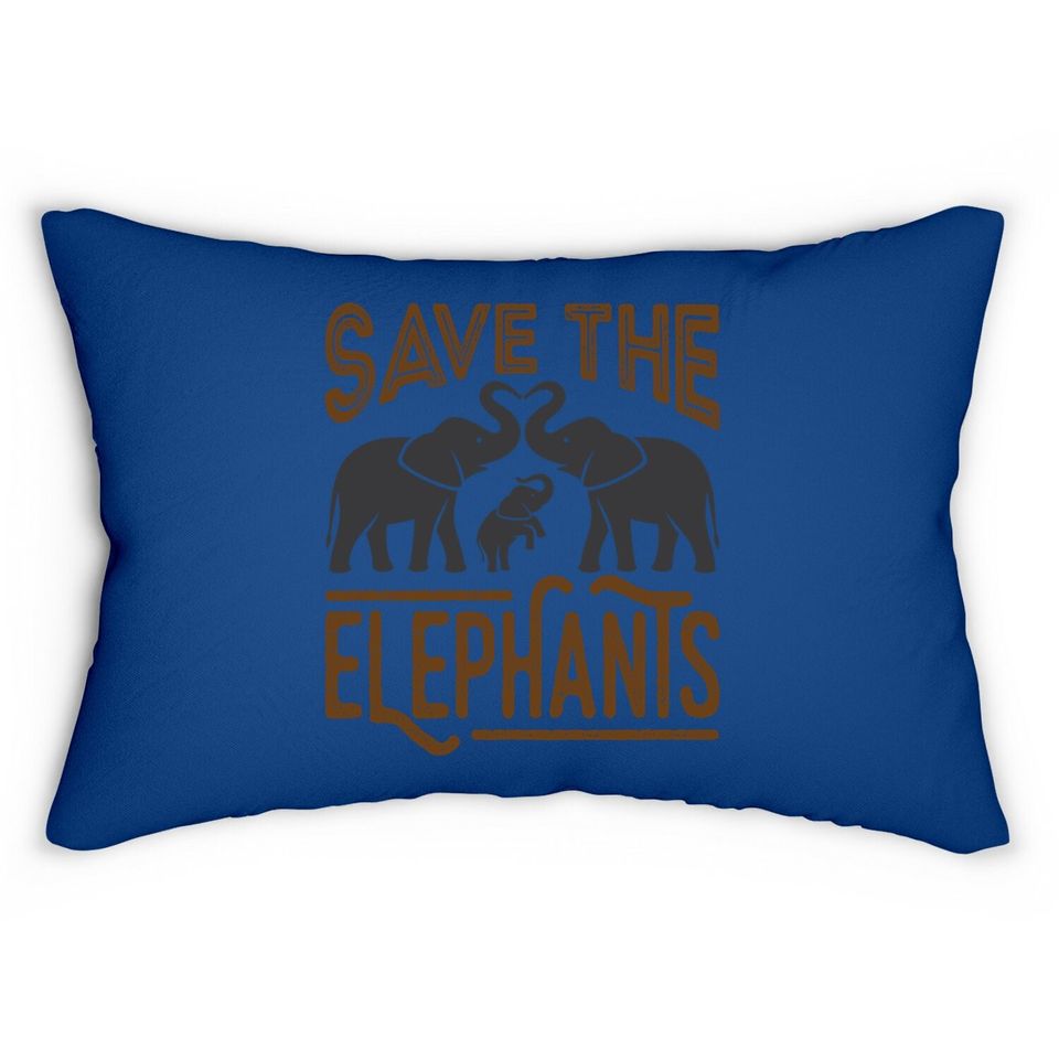 Protect Wildlife Save The Elephants Lumbar Pillow