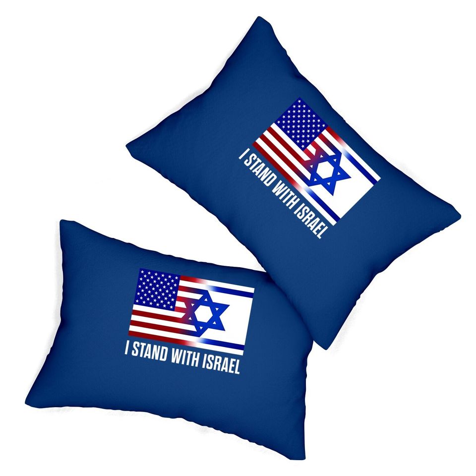 I Stand With Israel Patriotic Flag Lumbar Pillow