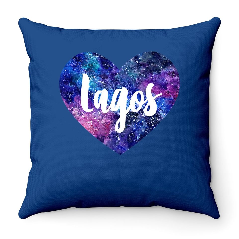 I Love Lagos Space Galaxy Throw Pillow