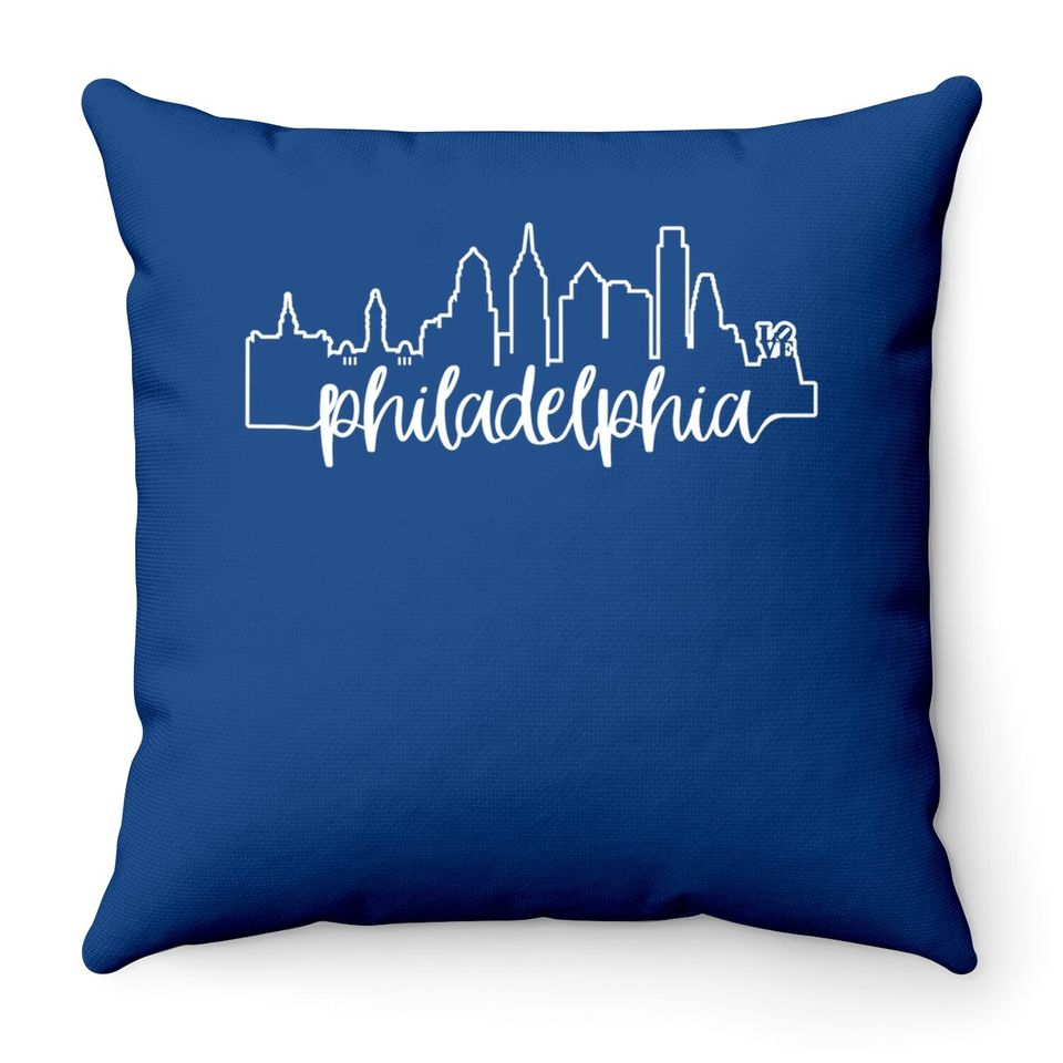 Philadelphia City Skyline Philly Love Gift Throw Pillow