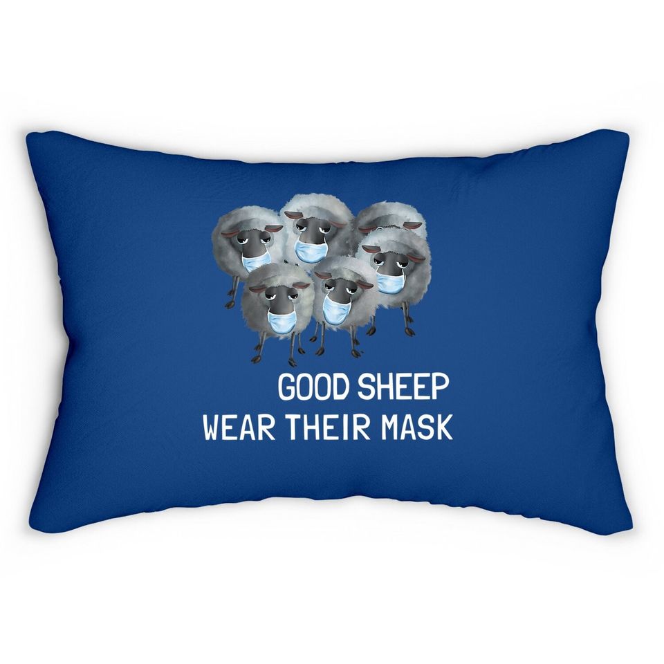 Sweet Sheep - Good Sheep Wear Their Mask  lumbar Pillow