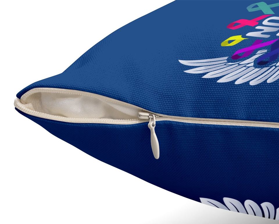 No One Fights Alone Multicolor Ribbon For Cancer Awareness Throw Pillow