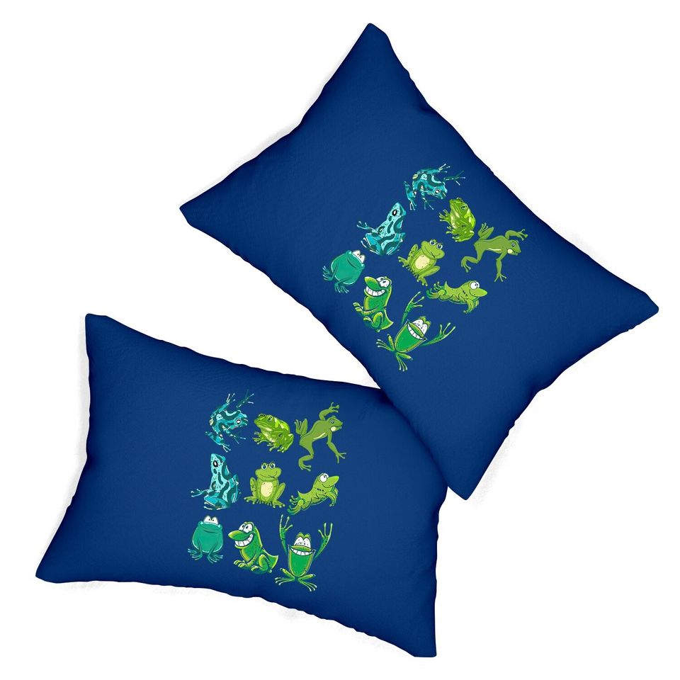 Rainforest Amphibian Gift Idea Cute Frog Lumbar Pillow