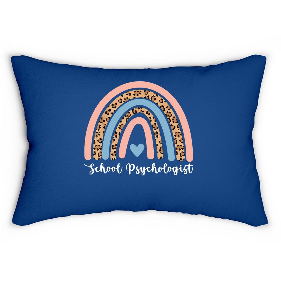 Rainbow Leopard Print School Psychologist Lumbar Pillow