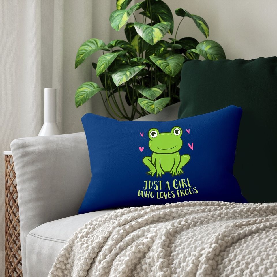 Just A Girl Who Loves Frogs Frog Girl Lumbar Pillow
