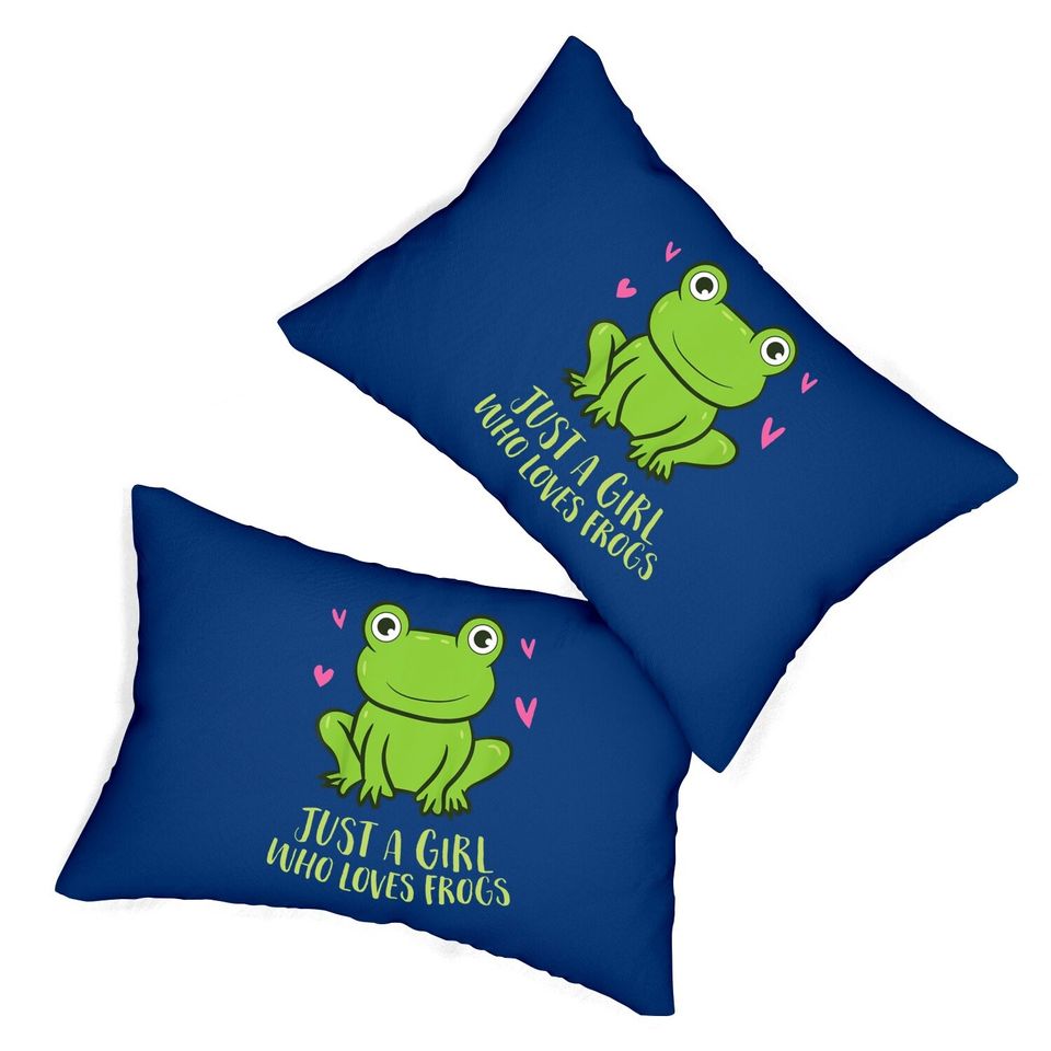 Just A Girl Who Loves Frogs Frog Girl Lumbar Pillow