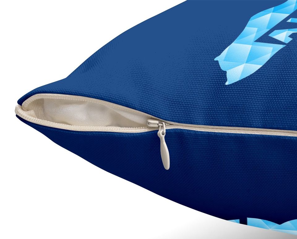 Alaska State Pride Proud Alaskan Blue Grizzly Throw Pillow