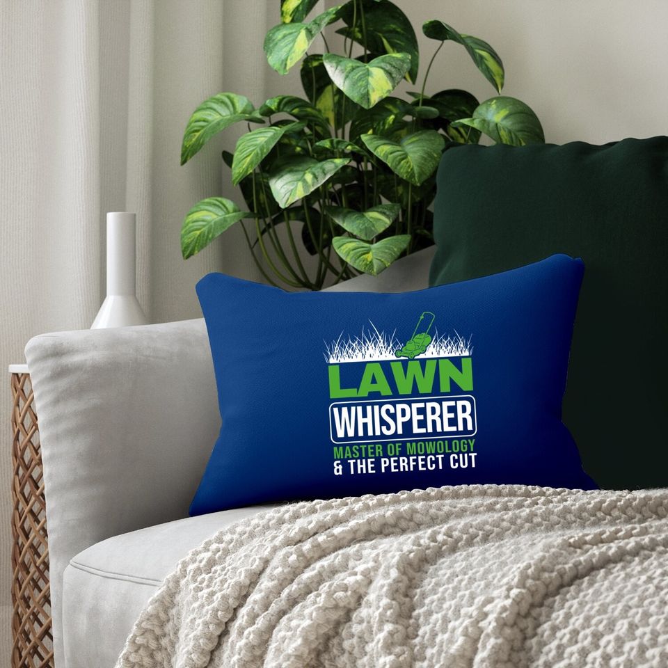 Lawn Whisper Groundskeeper Landscaper Gardener Lawn Mowing Lumbar Pillow