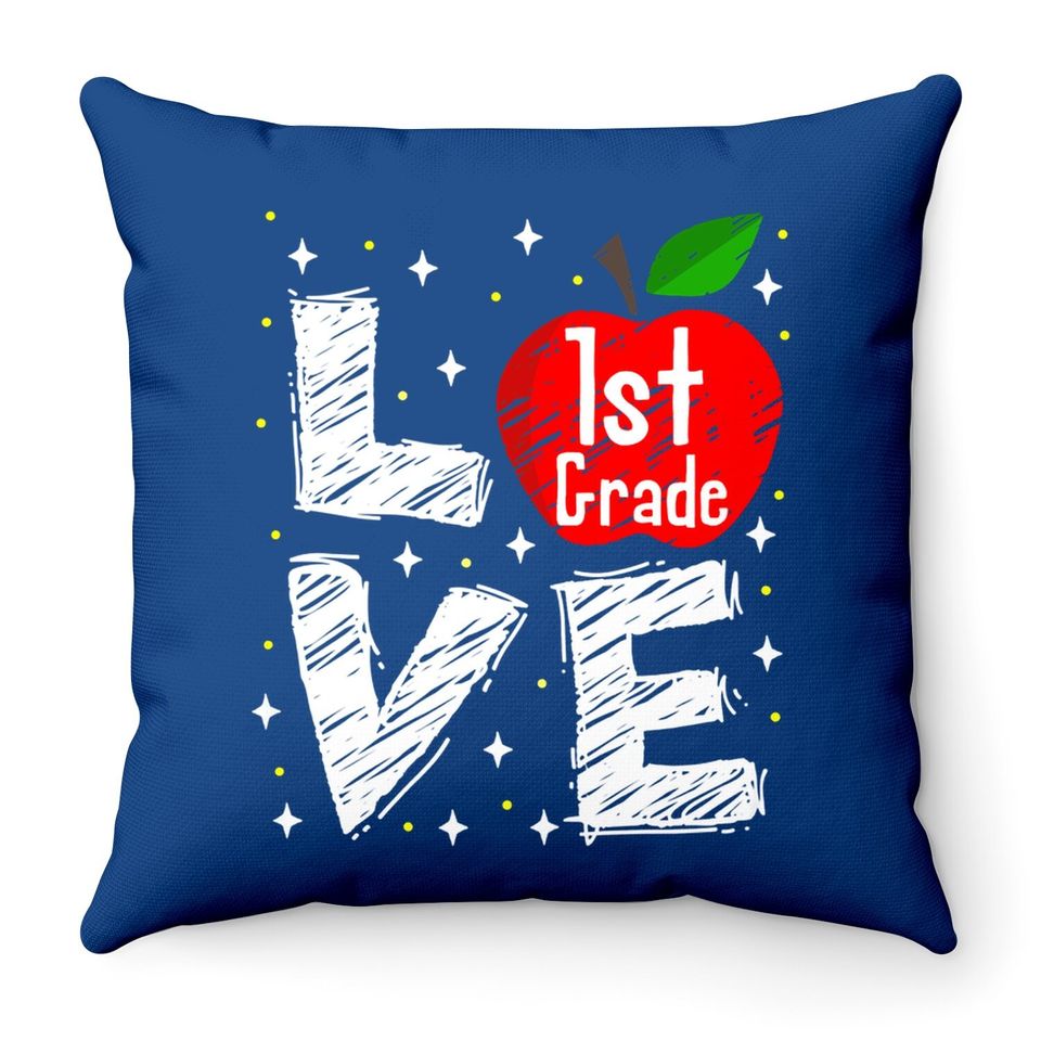 Love 1st Grade Apple Back To School Teacher Throw Pillow