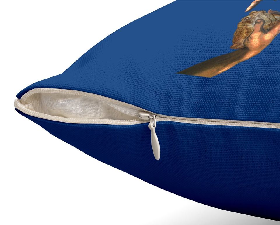 Michelangelo's Toad Parody, Creation Of A Toad Frog Throw Pillow