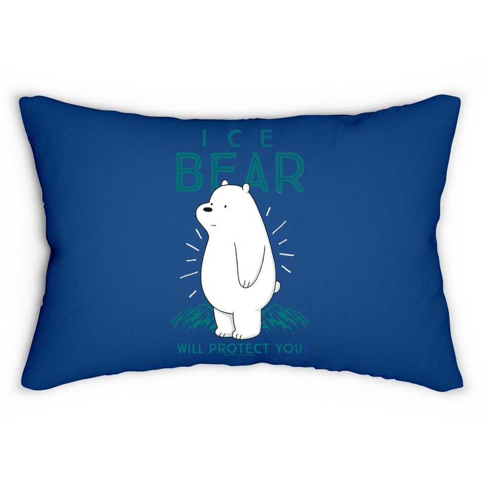 Cn We Bare Bears Ice Bear Will Protect You Lumbar Pillow