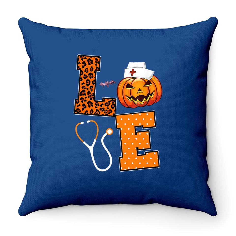 Love Nurse Halloween Throw Pillow