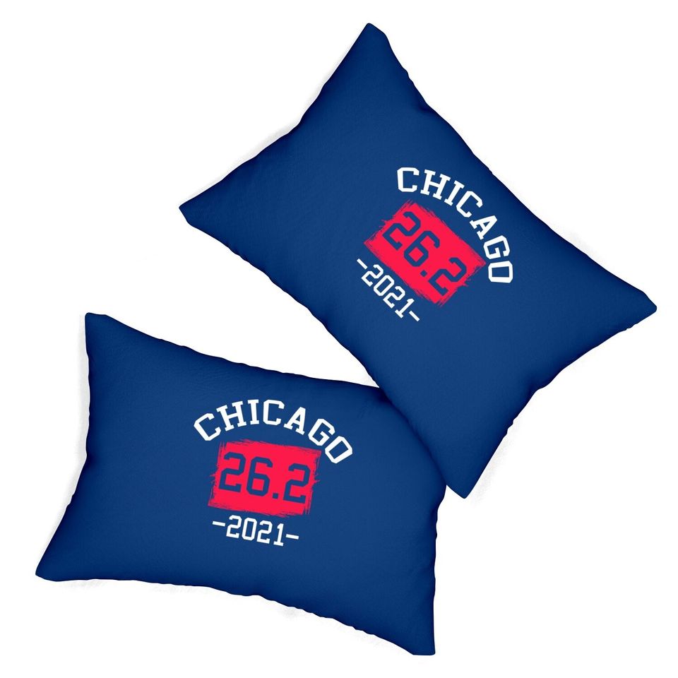 Chicago 26.2 2021 Marathon Running Runners Lumbar Pillow