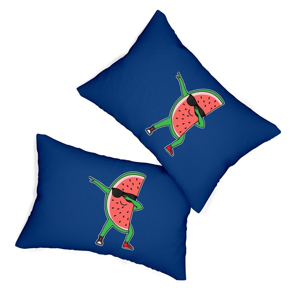 Dabbing Watermelon Kawaii Dab Summer Fruit Melon Lumbar Pillow
