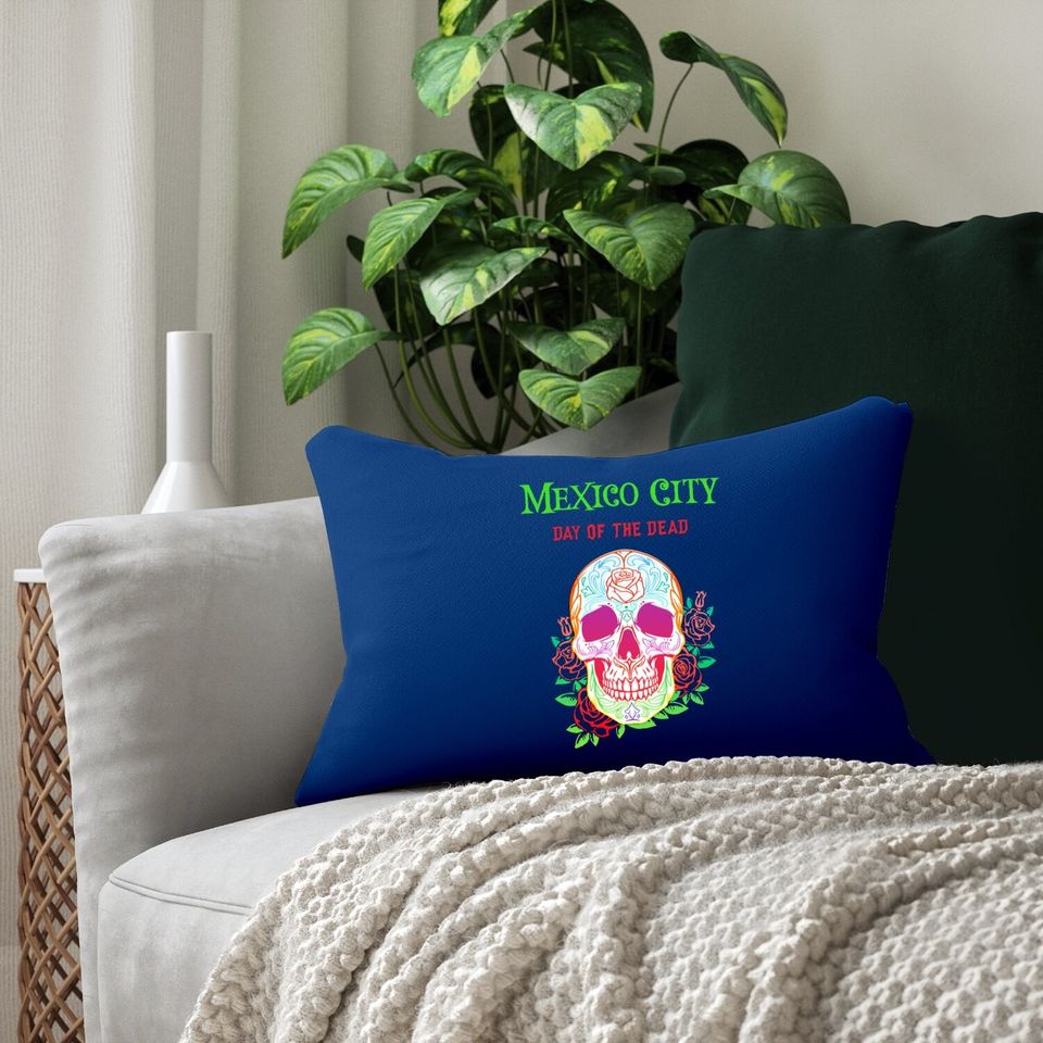 Day Of The Dead Mexico City 2021 Lumbar Pillow