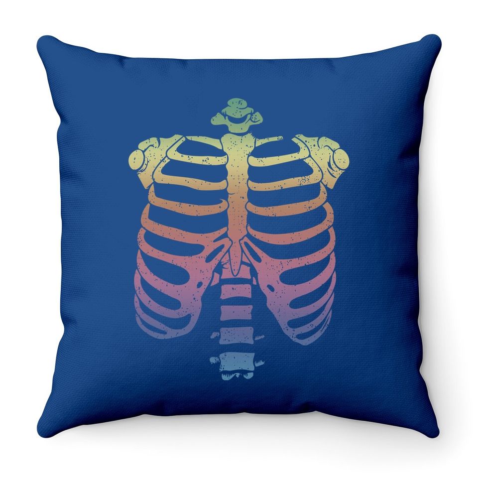 Halloween Skeleton Rib Cage Throw Pillow