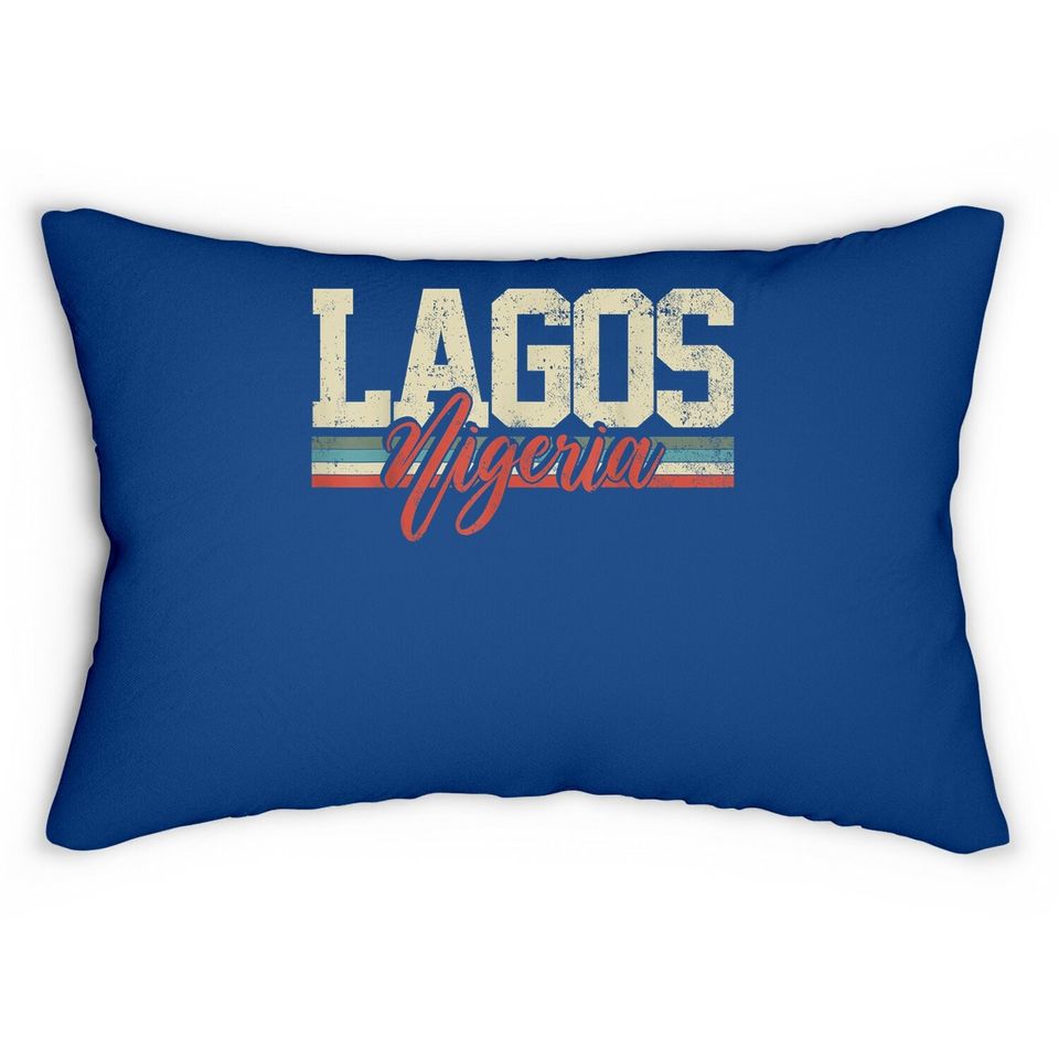 Lagos Nigeria Travel Souvenir Retro Lumbar Pillow
