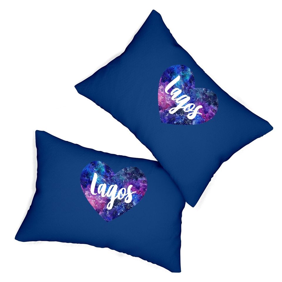 I Love Lagos Space Galaxy Lumbar Pillow