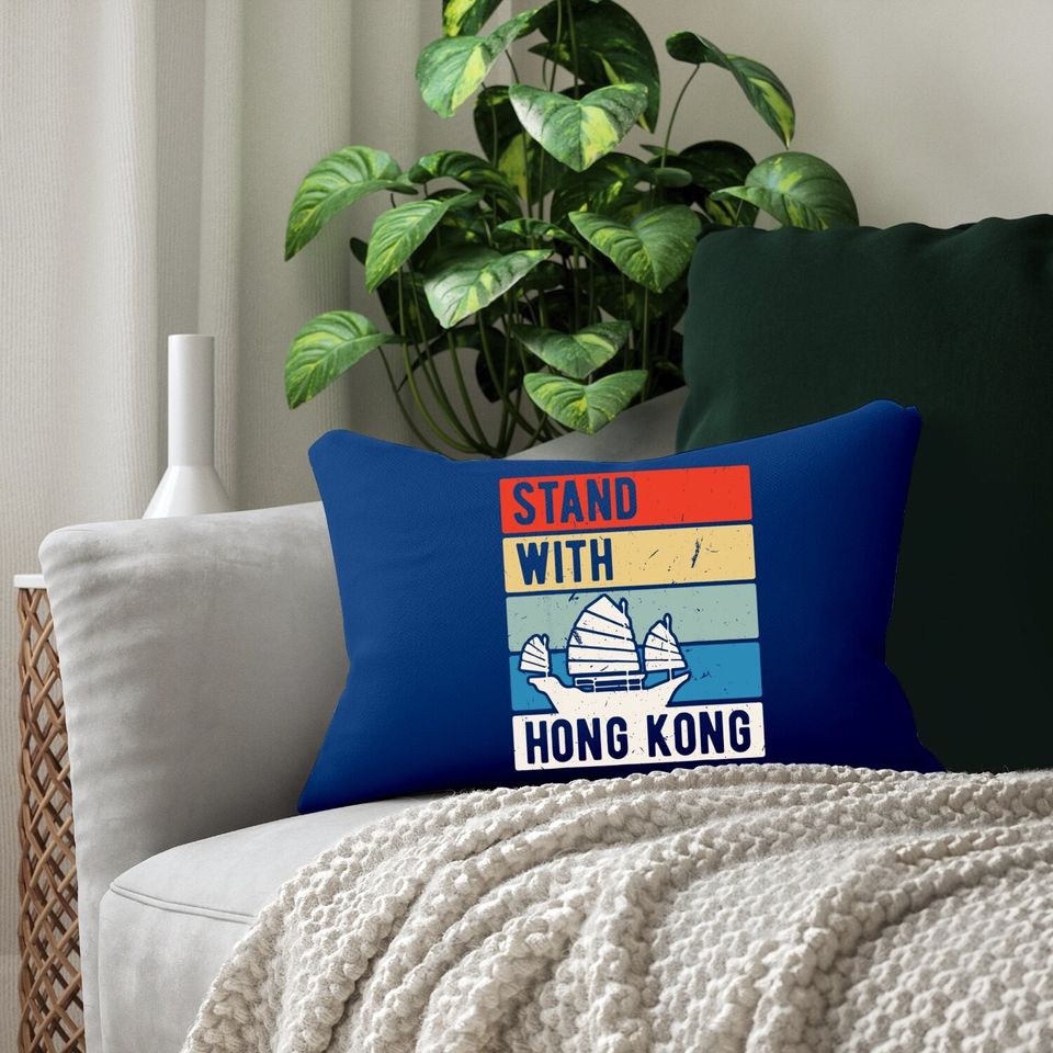 Stand With Hong Kong No China Extradition Protest Lumbar Pillow