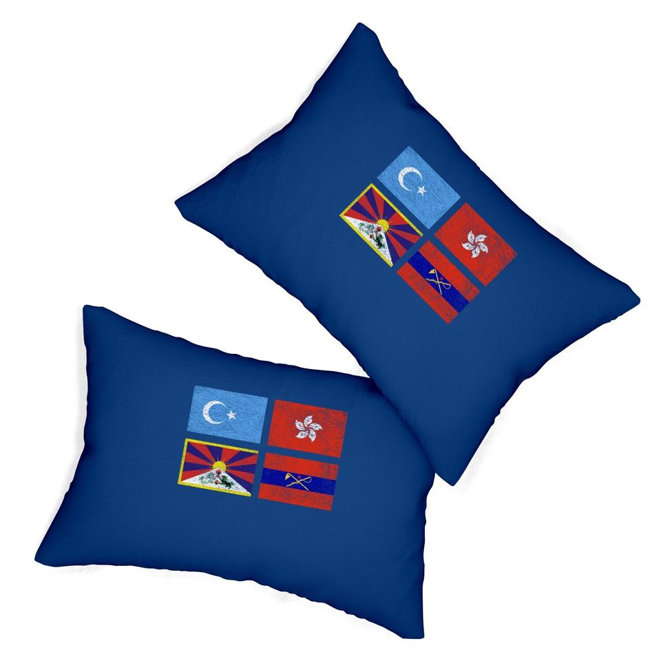 Free Tibet Uyghurs Hong Kong Inner Mongolia China Flag Lumbar Pillow