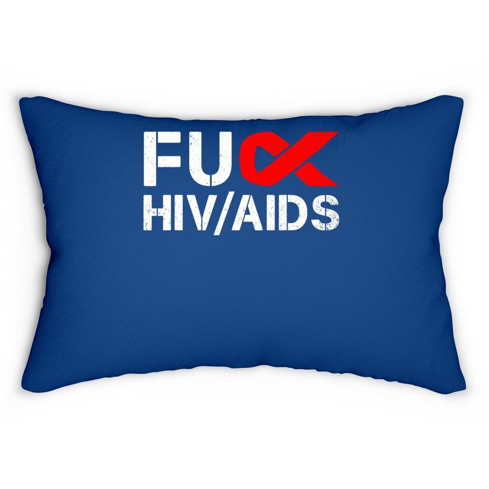 Hiv Aids Awareness Red Ribbon World Aids Day Fighter Lumbar Pillow