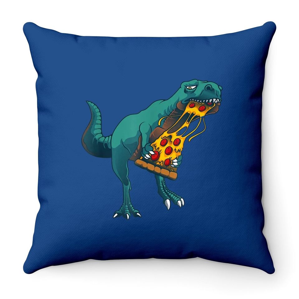 Dinosaur Pizza Slice Lover Throw Pillow