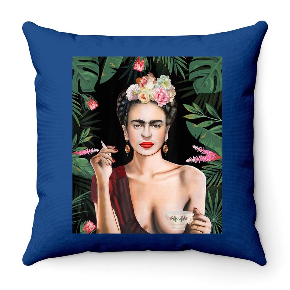 Graphic Fridas Vintage Arts Kahlos Throw Pillow