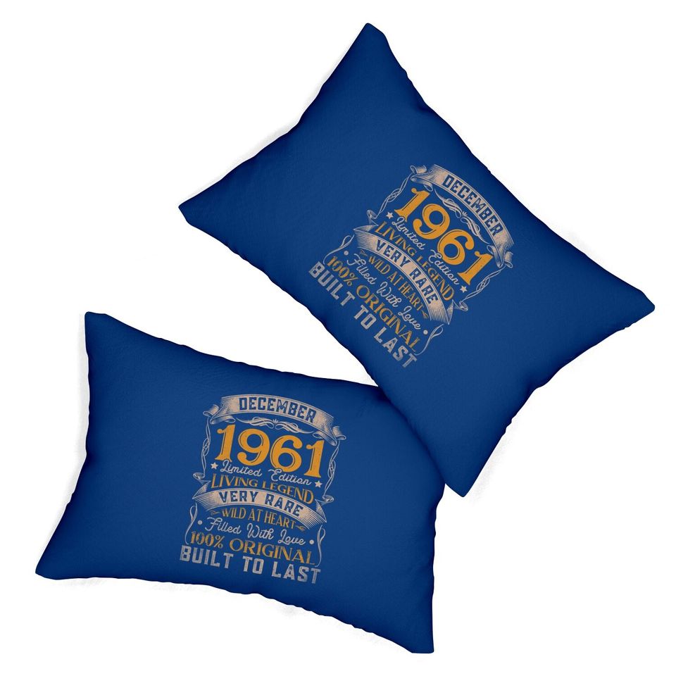 December 1961 Vintage 59th Birthday Classic Lumbar Pillow