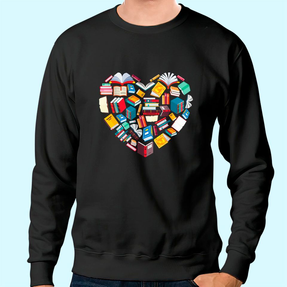 Book Lover Heart Shape reading club Librarian Library gifts Sweatshirt
