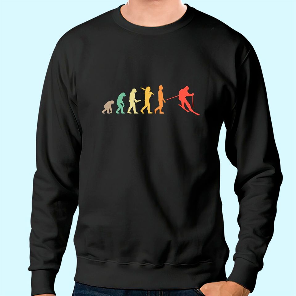 Retro Skiing Evolution Gift For Skiers Sweatshirt