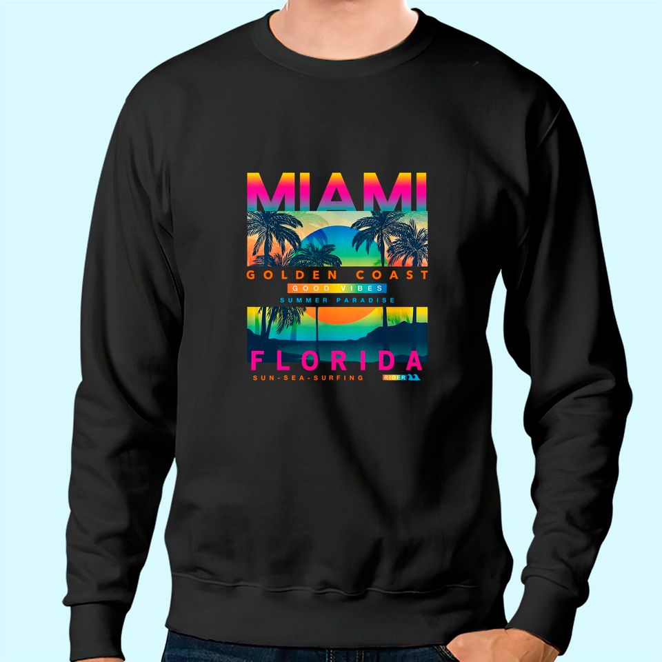 Miami Men's Sweatshirt Colorful Sunrise