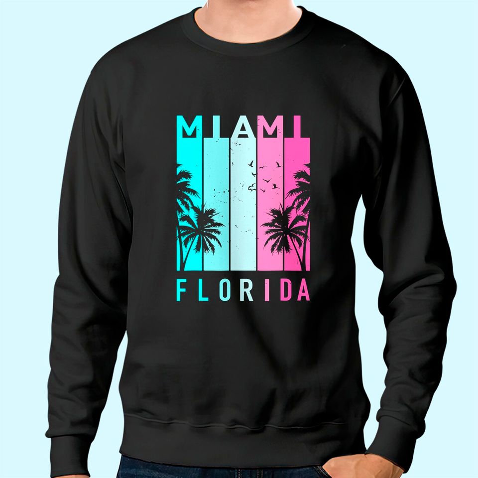 Men's Sweatshirt Retro Miami Florida Beach