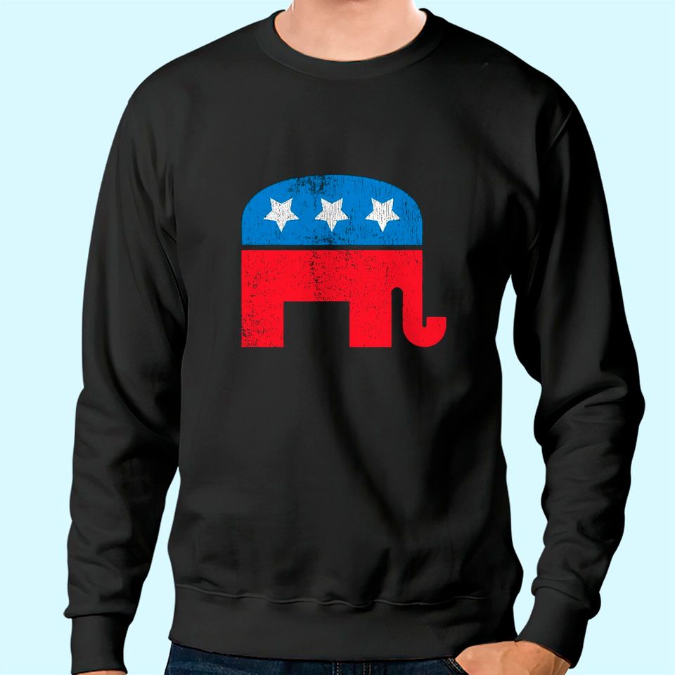 Distressed Republican Elephant Sweatshirt