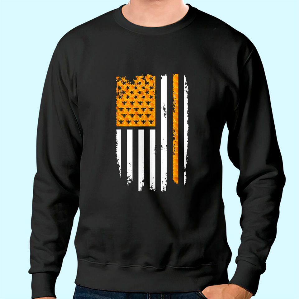 American Flag Beekeeping - Beekeeper - Honey Bee Sweatshirt