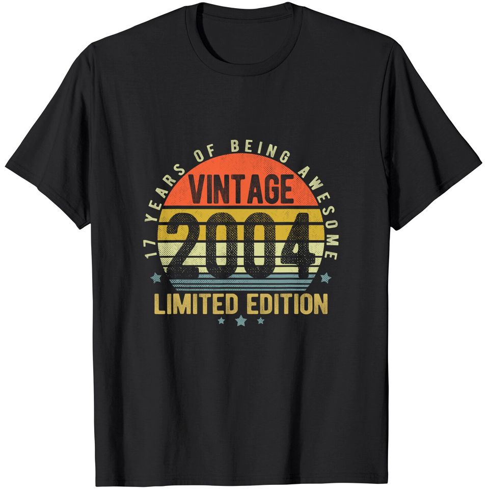 17 Year Old Vintage 2004 Limited Edition 17th Birthday Gifts T-Shirt