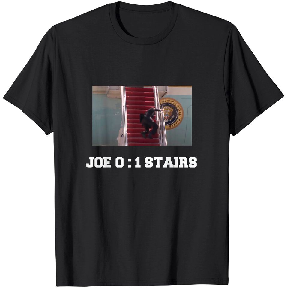 Joe Biden Falling Down Stairs Joe Vs Stairs Funny Political T-Shirt