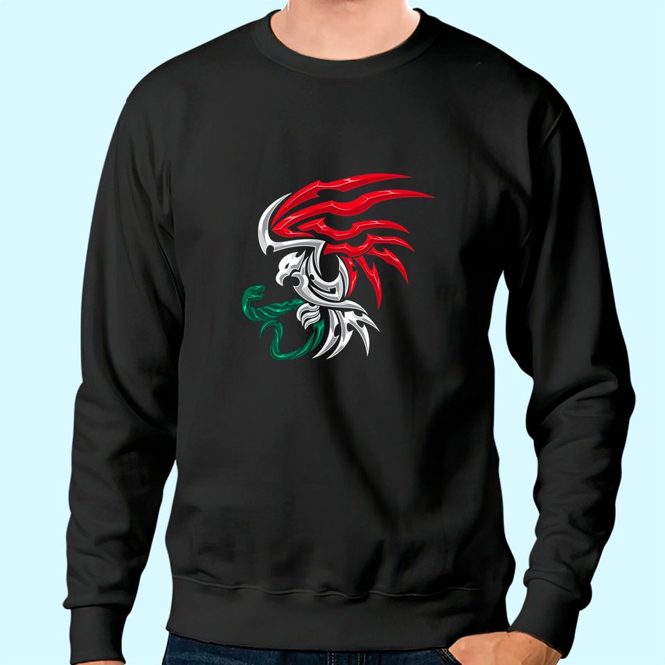 Mexico Flag - Mexican Coat of Arms Tribal Style Sweatshirt