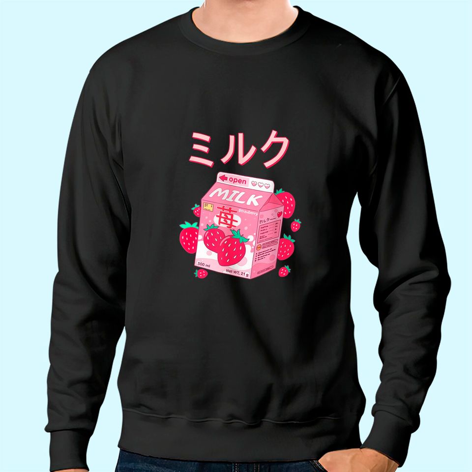 Japanese Kawaii Strawberry Milk Sweatshirt Milk Shake Sweatshirt